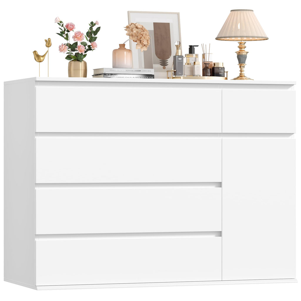 White Dresser, Dresser, Wide Chest of Drawers