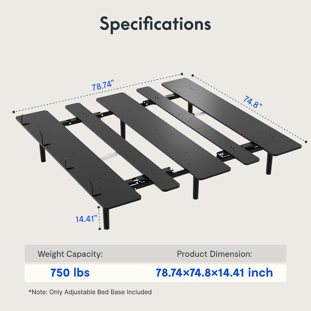S3K-Lite King Adjustable Bed Base, Zero Clearance & Zero Gravity