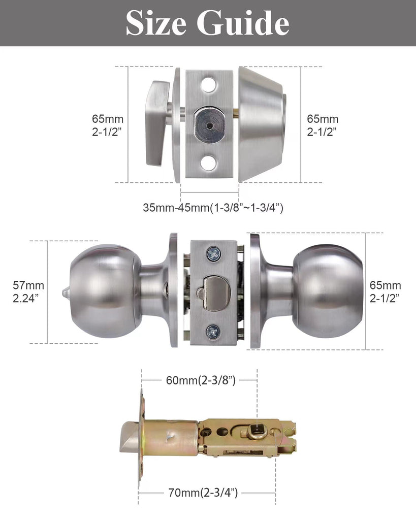 4 Sets) All Keyed Same Entry Door Knob and Single Cylinder Deadbolt Combo Set, Satin Nickel Exterior Door Knobs with