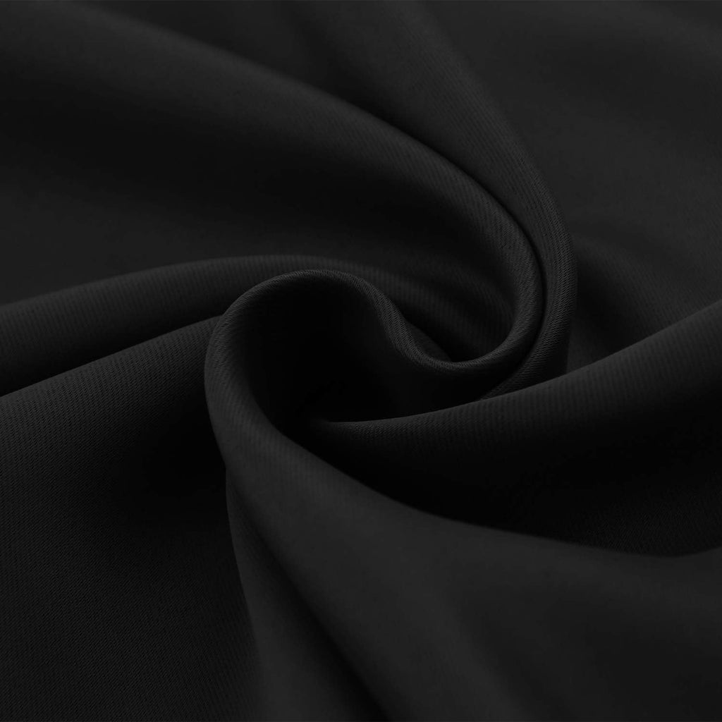 Black Blackout Curtains 40 Inches Long for Kitchen Windows - Short Thermal Insulated Drapes with Rod Pocket Privacy