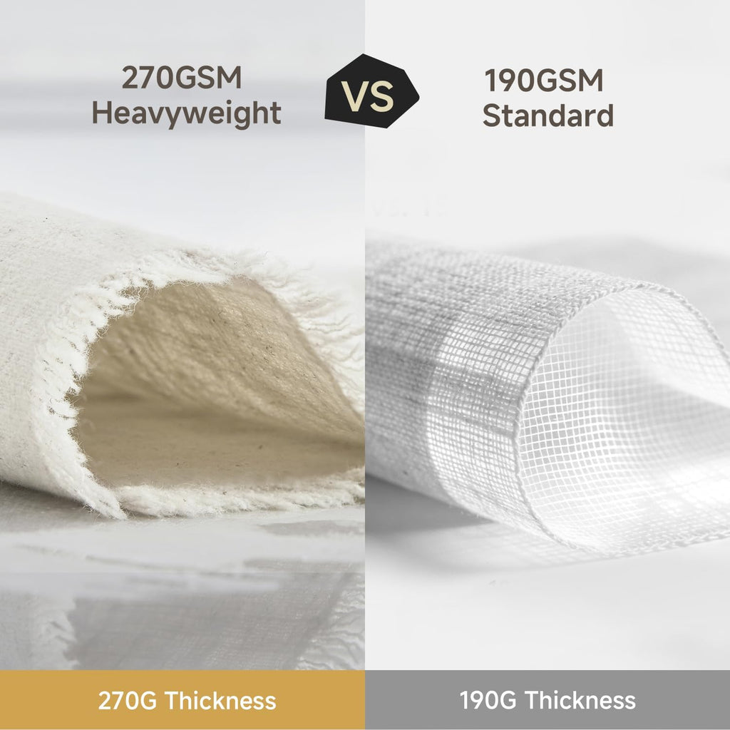 14 x 108 Inches Frayed Edge Table Runner, 270G Heavyweight Sand Washed Slub Texture Cotton Linen for Modern