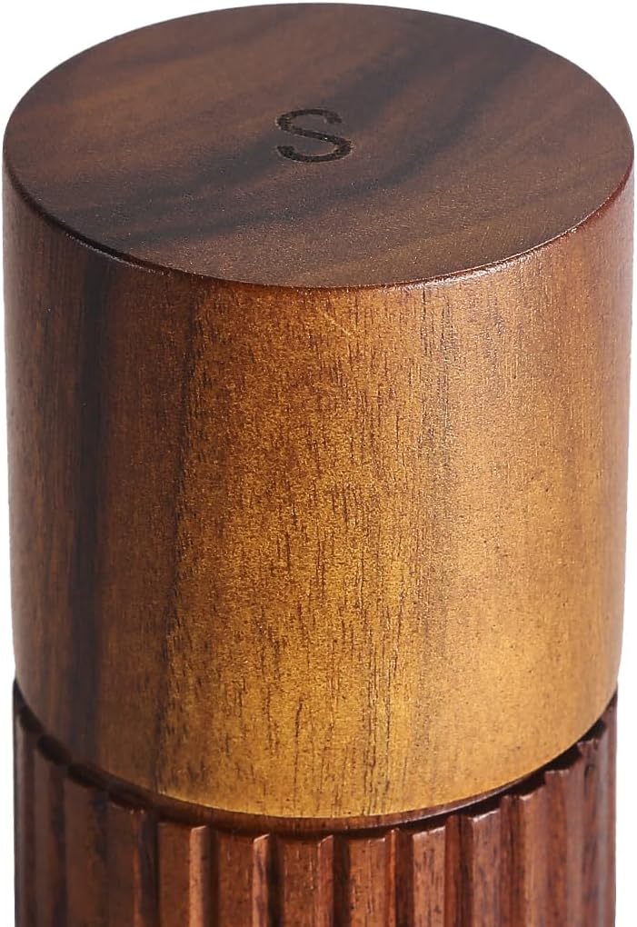 Acacia Wood Salt and Pepper Grinder Set with Ceramic Grinder - Set of 2