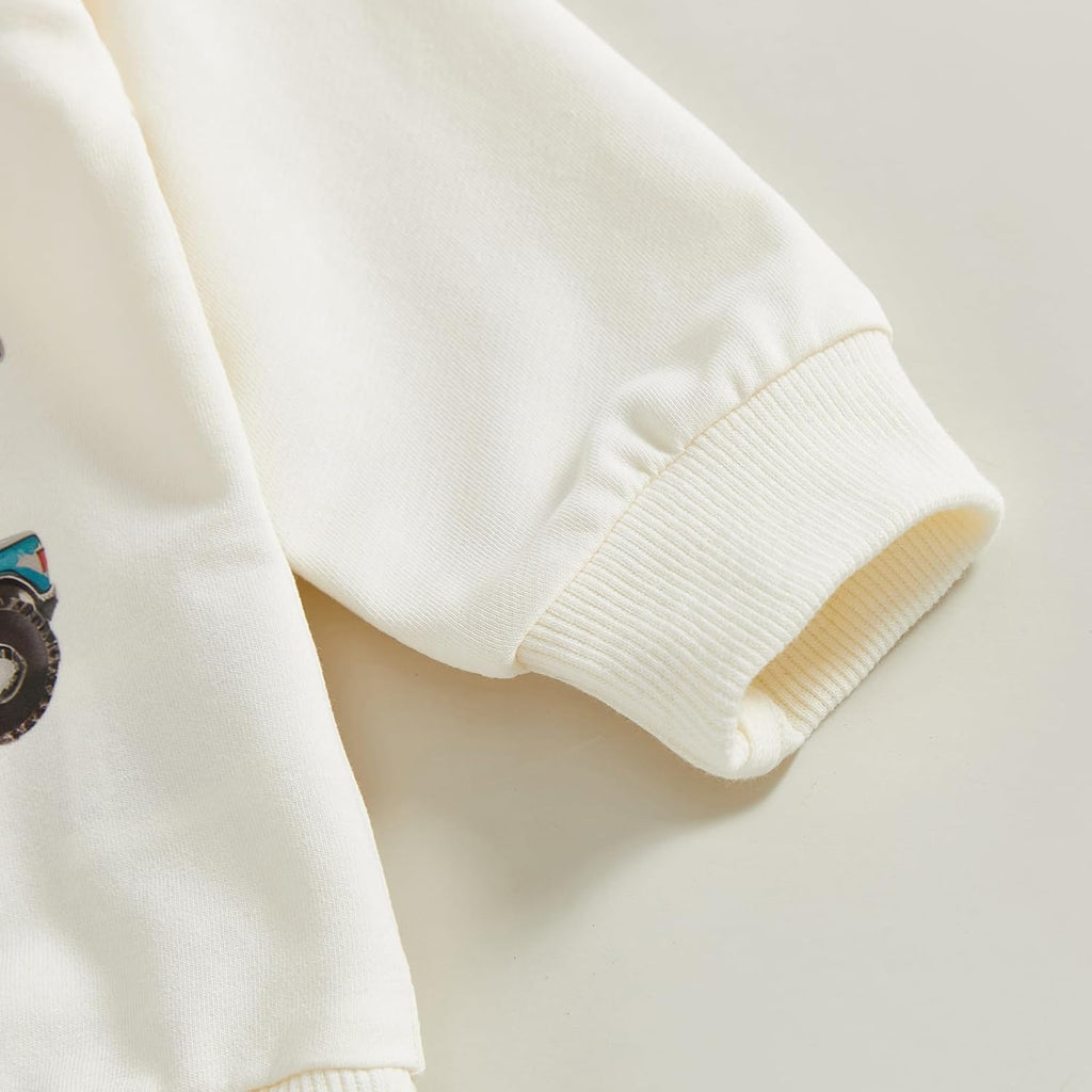 Toddler Baby Boy Fall Winter Clothes Crewneck Sweatshirt Long Sleeve Trucks Shirt and Pants Cute Boys Outfits