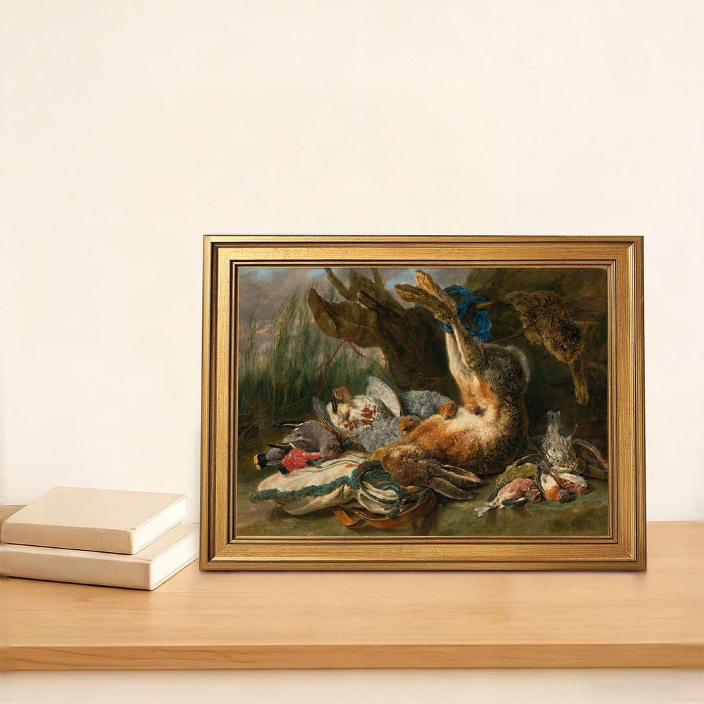 Vintage Hunting Scene Poster Framed Canvas Print Oil Paintings Reproduction World Classics Wall Art Painting Pictures