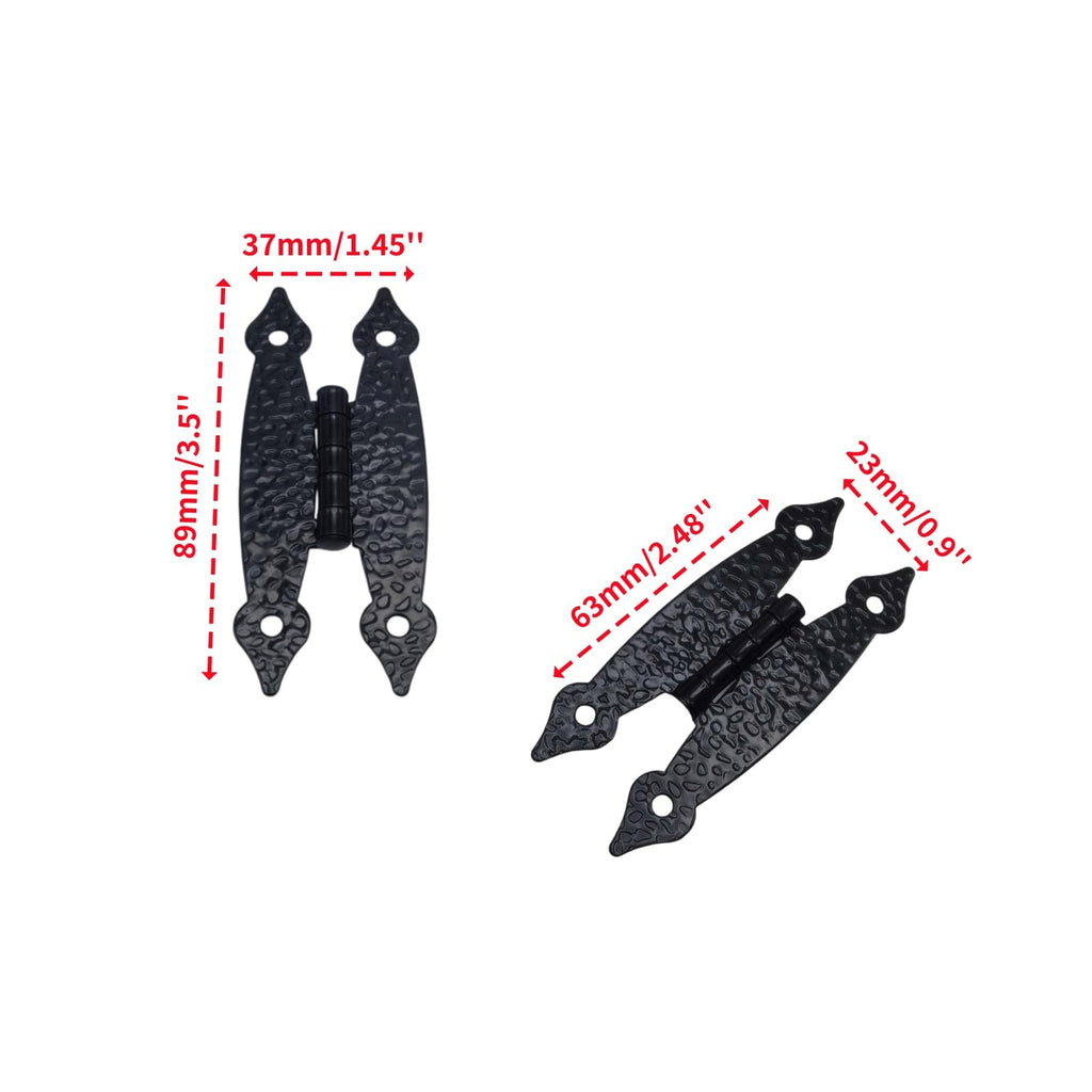 12 Pack Antique Black Cabinet Hinges, 3.5 Inch