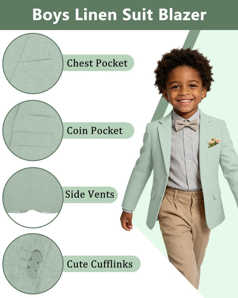 Linen Boys Blazer Slim Fit Boy Suits Jackets Casual Sport Jacket Coats Kids
