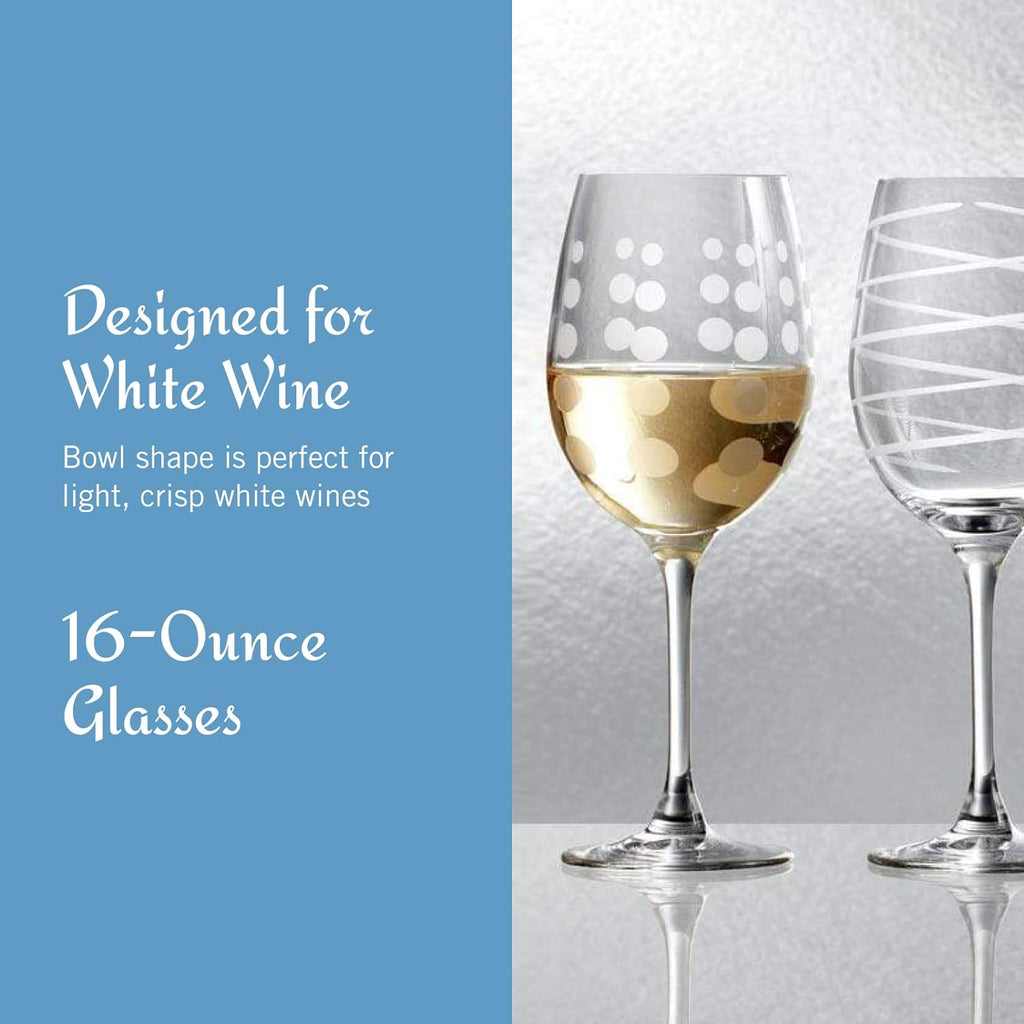 Cheers White Wine Glasses Set of 4, 16-Ounce Elegant Glassware, Durable and Dishwasher Safe, Perfect for Everyday or