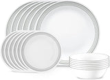 Vitrelle 18-Piece Service for 6 Dinnerware Set Triple Layer Glass and Chip Resistant