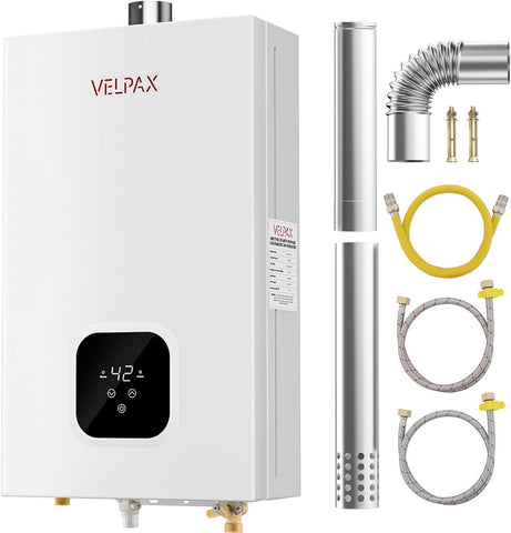 Natural Gas Tankless Water Heater, 4.21GPM 16L Indoor, Instant Hot Gas water heater
