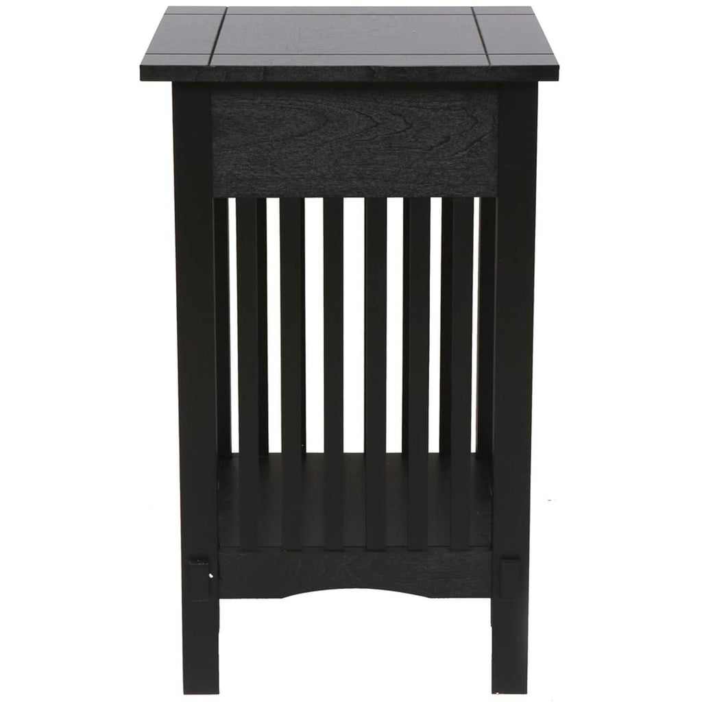 Mission Style Telephone Stand End Table Antique, Black