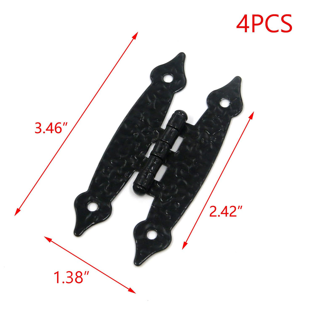 Cabinet H-Hinges, Black, 3.46"×1.38", 4pcs
