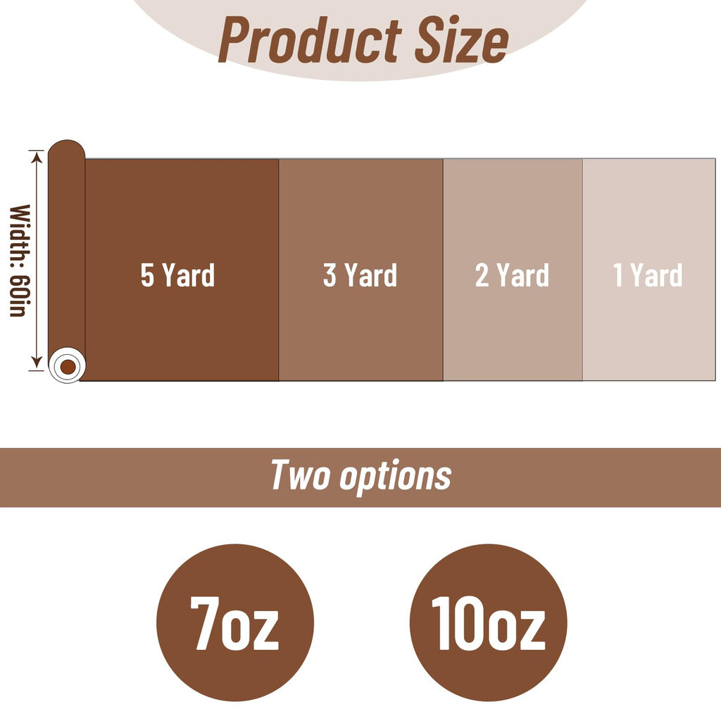 60"W 7oz Natural Canvas Fabric, Canvas Roll, 100% Cotton Painters Drop Cloth for Arts & Crafts, Backings Covers (5