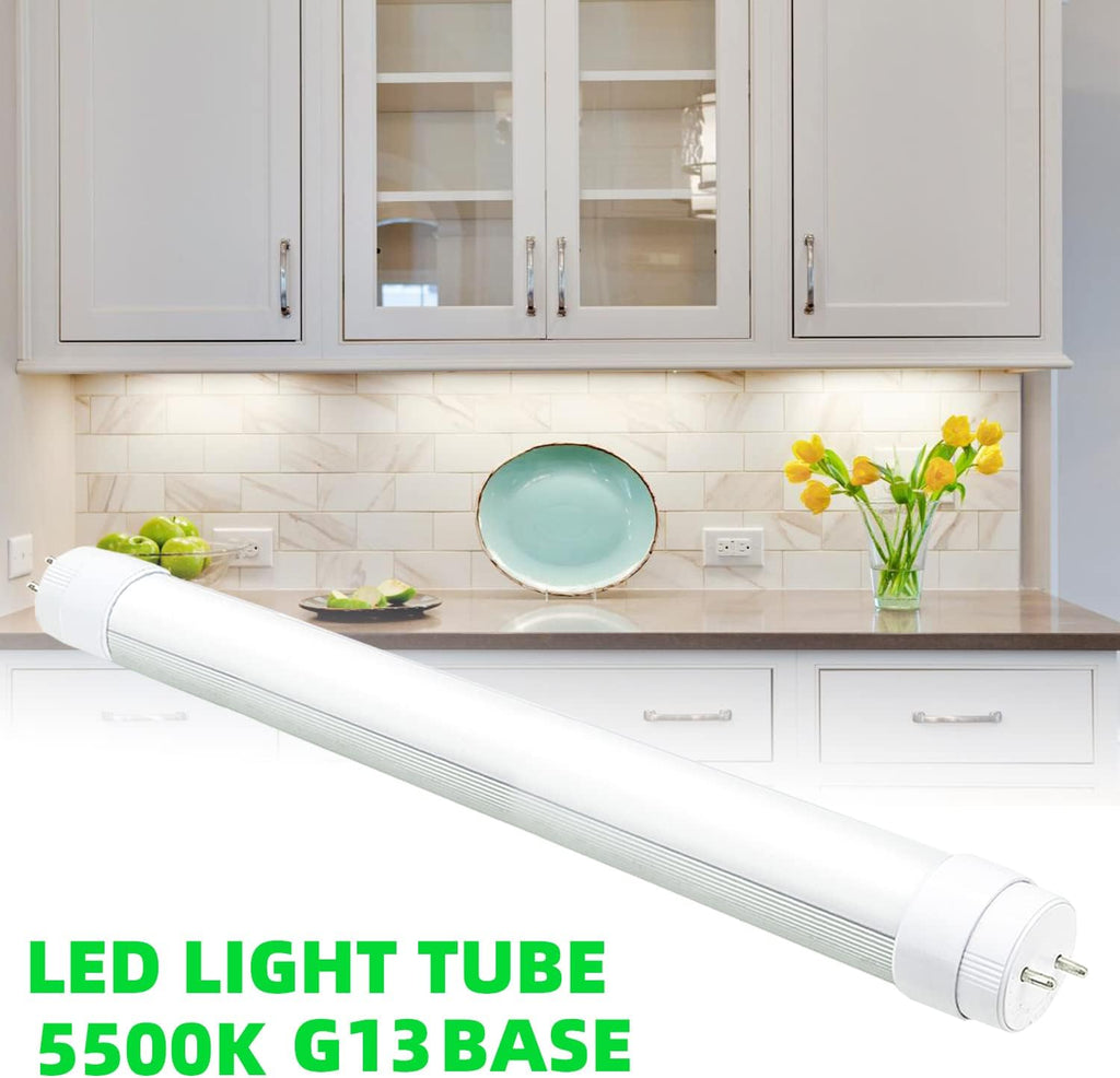 2Pack F15T8 LED Tube Light,120V,7W,18" Length,5000K Daylight White