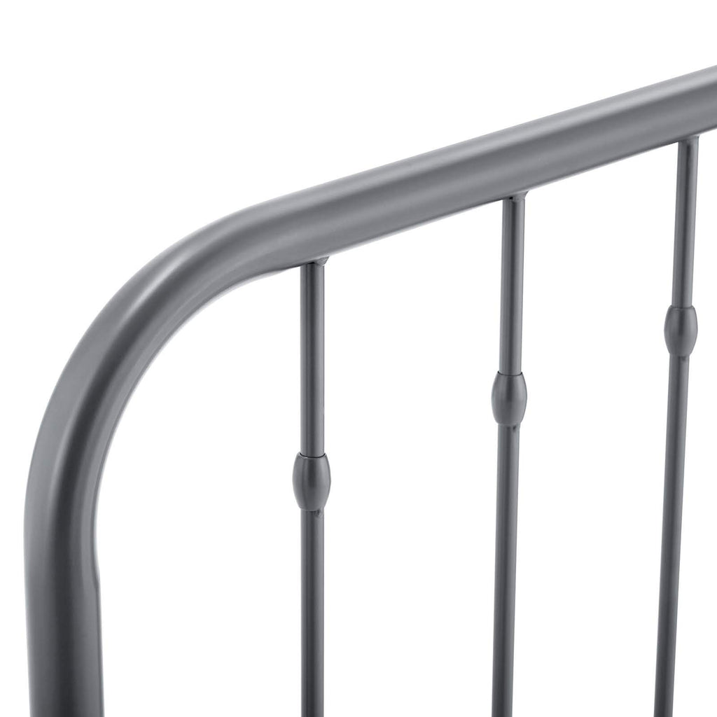 Lennon Modern Farmhouse Metal Headboard in Gray