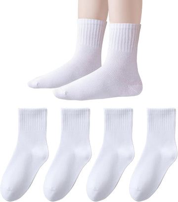 Kids Crew Socks Seamless Cotton Dress Socks for Boys Girls