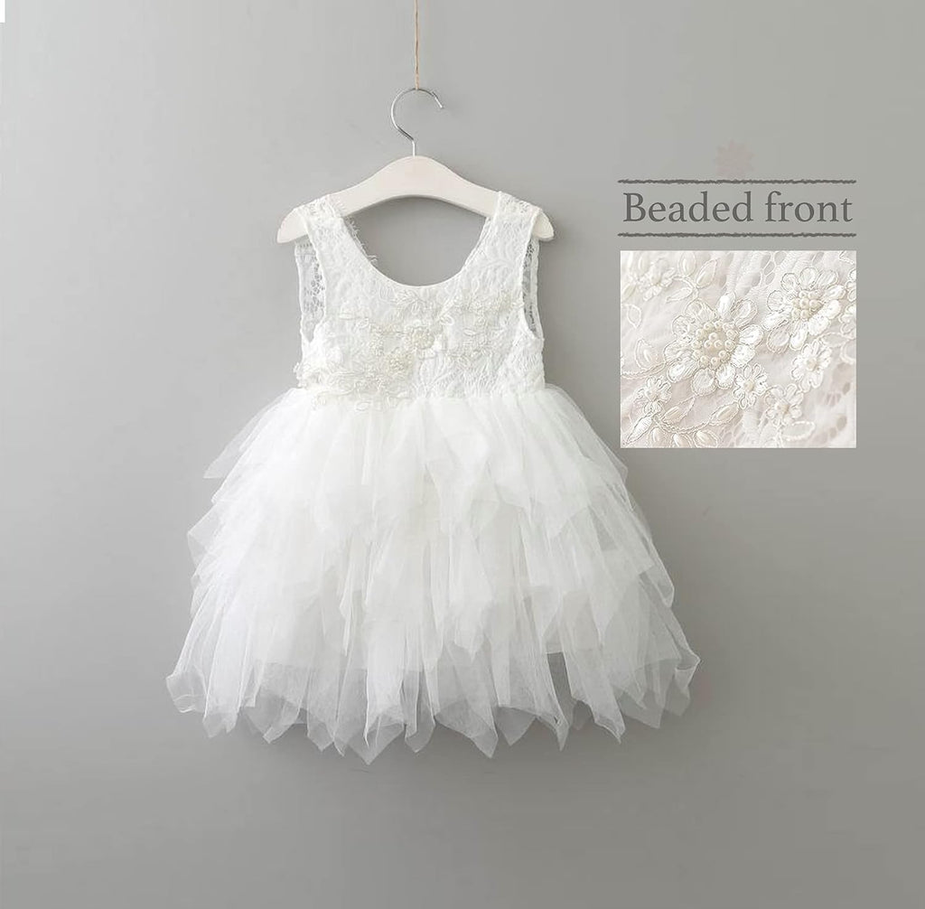 Backless A-line Lace Back Flower Girl Dress