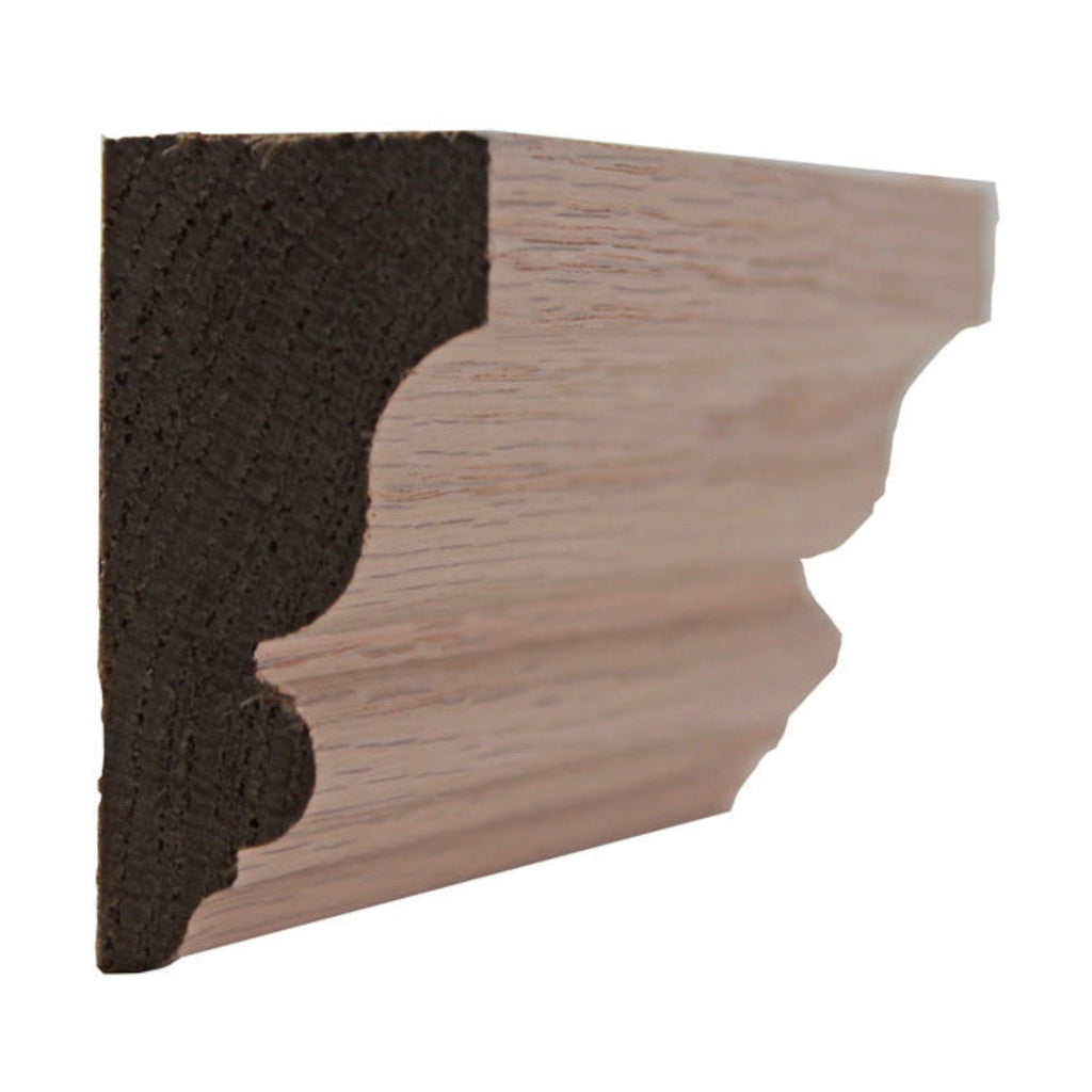 Solid Crown 2-1/4" High x 1-1/8" Deep Moulding. Unfinished, Red Oak, 94"