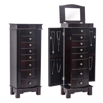 Standing Jewelry Armoire Cabinet Chest, 8 Drawers