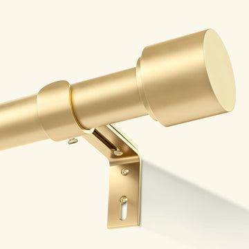 Gold Curtain Rods for Windows 48 to 84 Inch, 1 Inch Adjustable Heavy Duty Easy Install Curtain Rods Set (Gold, 30"-90")