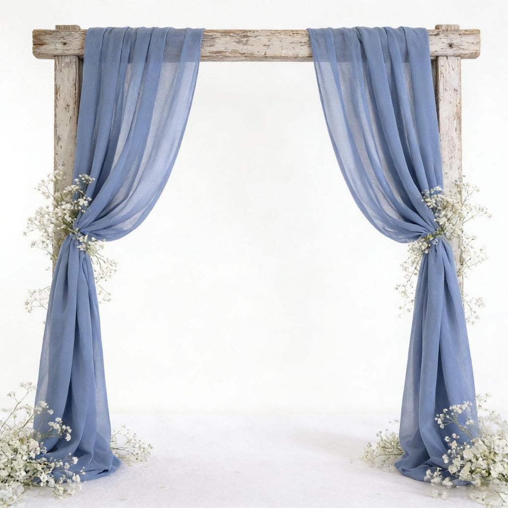 Dusty Blue Chiffon Fabric by The Yard Continuous Sheer Arch Fabric 3 Yards