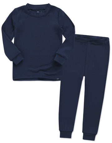 Kids Toddler Long Sleeve Modal Sleepwear Pajamas 2pcs Set Modal Navy M