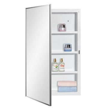 Plastic Medicine Mirror Cabinet, Surface and Recessed Mount