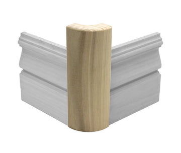 Poplar Outside Corner Base Block, Bullnose, Trim Molding, 3/4" x 6" (3)