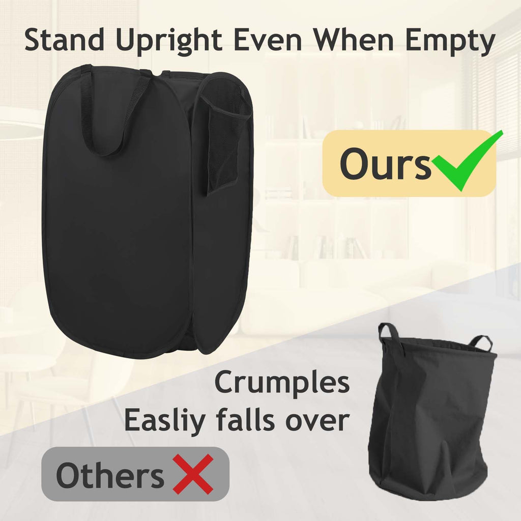 Upgraded Polyester Pop-up Laundry Hamper, 70L (18.5 Gal) Laundry Basket with Durable Handles, Solid Bottom, High