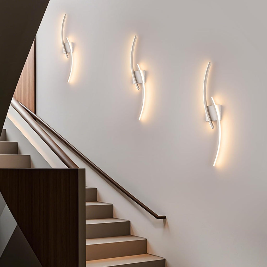 Hardwired 3000~6000K Modern Wall Sconce, 31.5IN Silver LED Wall Light Fixtures Brushed Nickel Wall Lights and Bedside