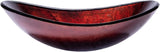 Eden Bath Red Copper Reflections Canoe Shaped Glass Sink Bowl Bathroom Vessel Sink for Vanity Top