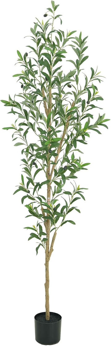 6FT Artificial Olive Tree, Realistic Faux Tree with Leaves and Fruits Home & Office Decor