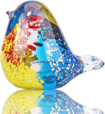 3.5" Blown Glass Bird Figurine Art Glass Bird Crystal Paperweight