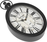 Menterry Small Retro Oval Wall Clock, Antique Old Design, Black Vintage Style