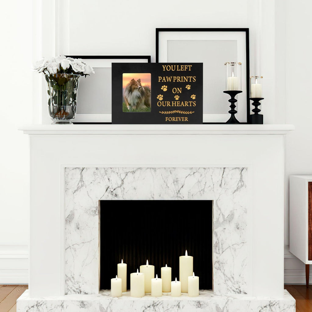 Pet Urns for Dog or Cat Ashes, Wooden Pet Memorial Urns with Photo Frame, Pet Cremation Urns Keepsake Memory Box