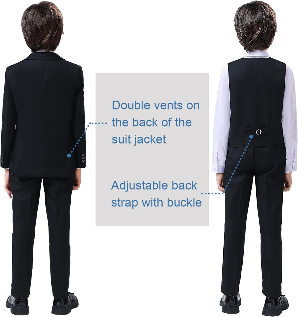 Boys Tuxedo Suit for Kids Wedding Prom Formal Dress Clothes Toddler Tux Set