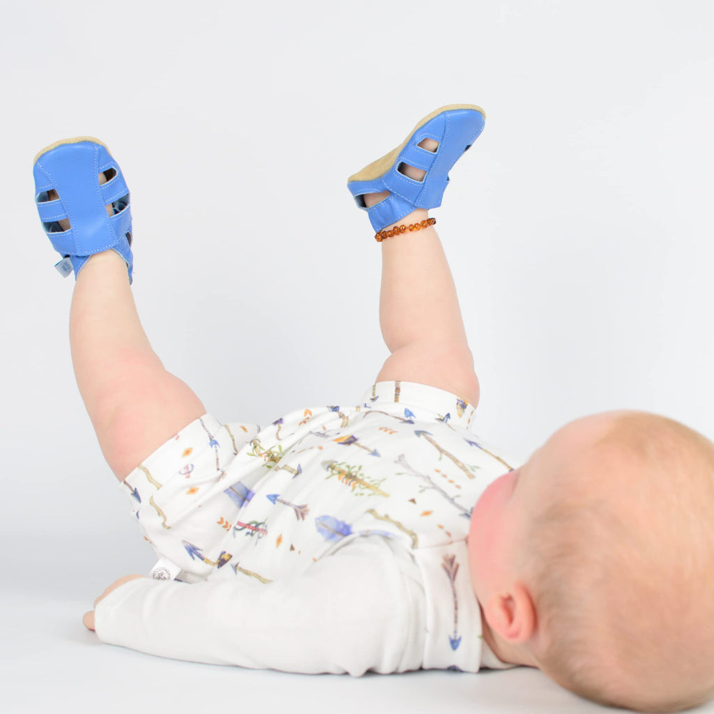 Soft Sole Leather Baby Sandals - Blue