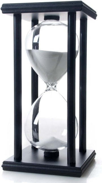 60 Minutes Hourglass, Wood Sand Timer, White