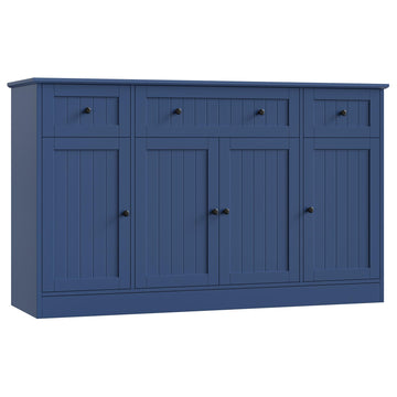 Blue Sideboard Buffet Cabinet with Storage, 55" W Coffee Bar Cabinet