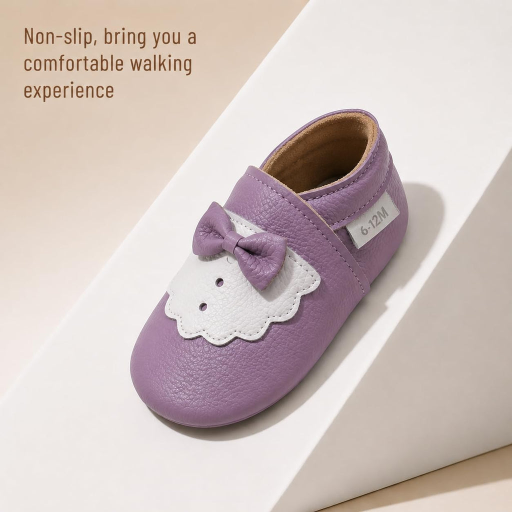Baby Shoes Leather Moccasins Baby Girls Boys Slippers-Soft Sole Non-Skid Lightweight Infant Toddler First Walking
