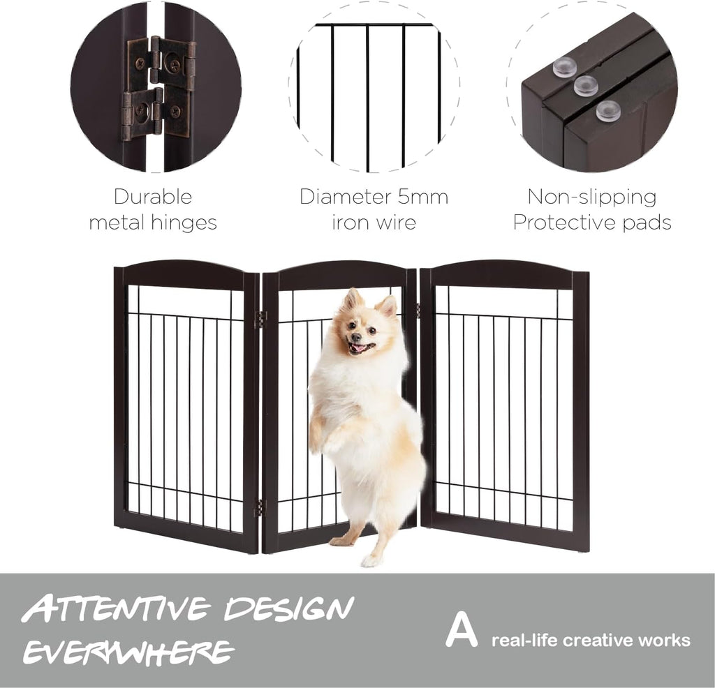 Extra Wide Foldable Dog gate for Doorway, Indoor, 72" Wide, 30" H