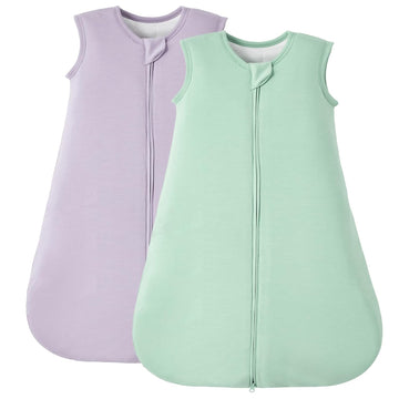 2 Pack Buttery Soft Rayon Made from Bamboo Baby Sleep Sack 1.0 TOG, Premium Baby Sleeping Bag Way