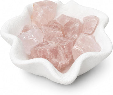 Frosted Star Cement Candle Vessel - Handmade Star-Shaped Cement Bowl in Frosted White with 7 Crystal Stones