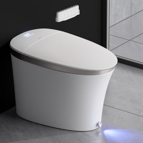 EPLO Luxury Smart Toilet with Auto Open/Close, Foam Dispenser, ADA Comfort Height Heated Seat, Warm Water/Dryer