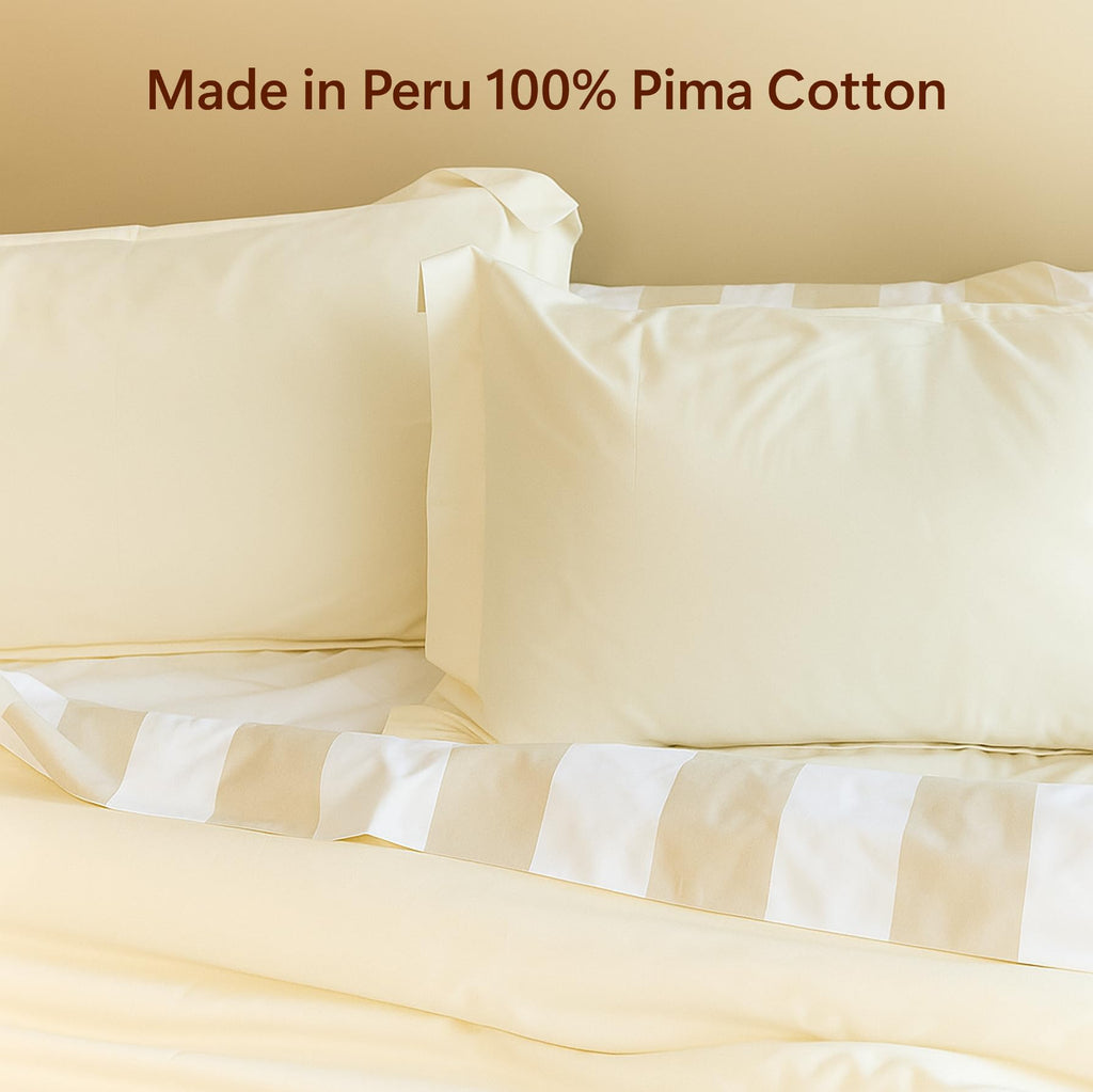 285 Thread Count Percal Duvet Cover Set - 100% Peruvian Pima Cotton, 2 Piece (1 Cover, 1 Pillowcase)