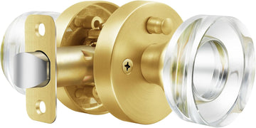 Glass Door Knobs Gold Door Knob Interior Satin Brass Privacy Door Knob and Bathroom Crystal Door Knob