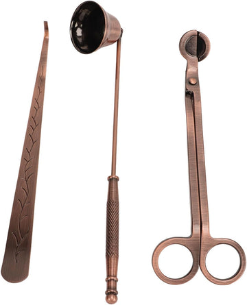 Bronze 3-in-1 Candle Care Kit with Wick Trimmer, Snuffer & Dipper