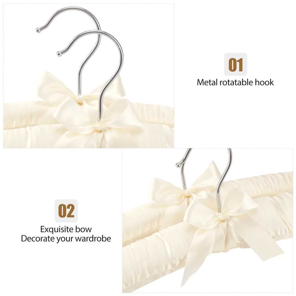 Padded Hangers for Women Clothing, 15 Inch Satin Hangers, Thick Foam Padding, No Shoulder Pads, for Sweaters, Suits