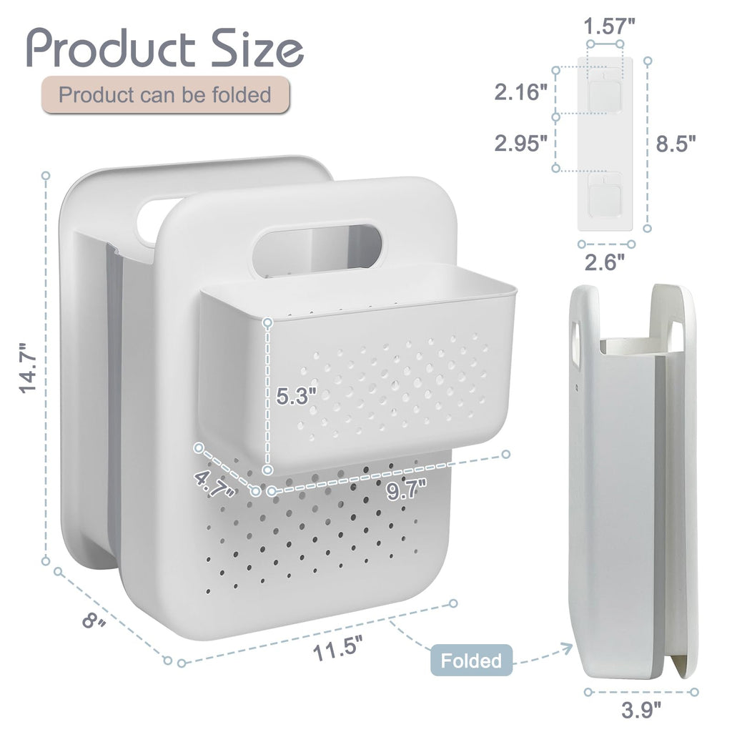 Collapsible Laundry Basket, Wall Mounted Hamper with Mini Basket
