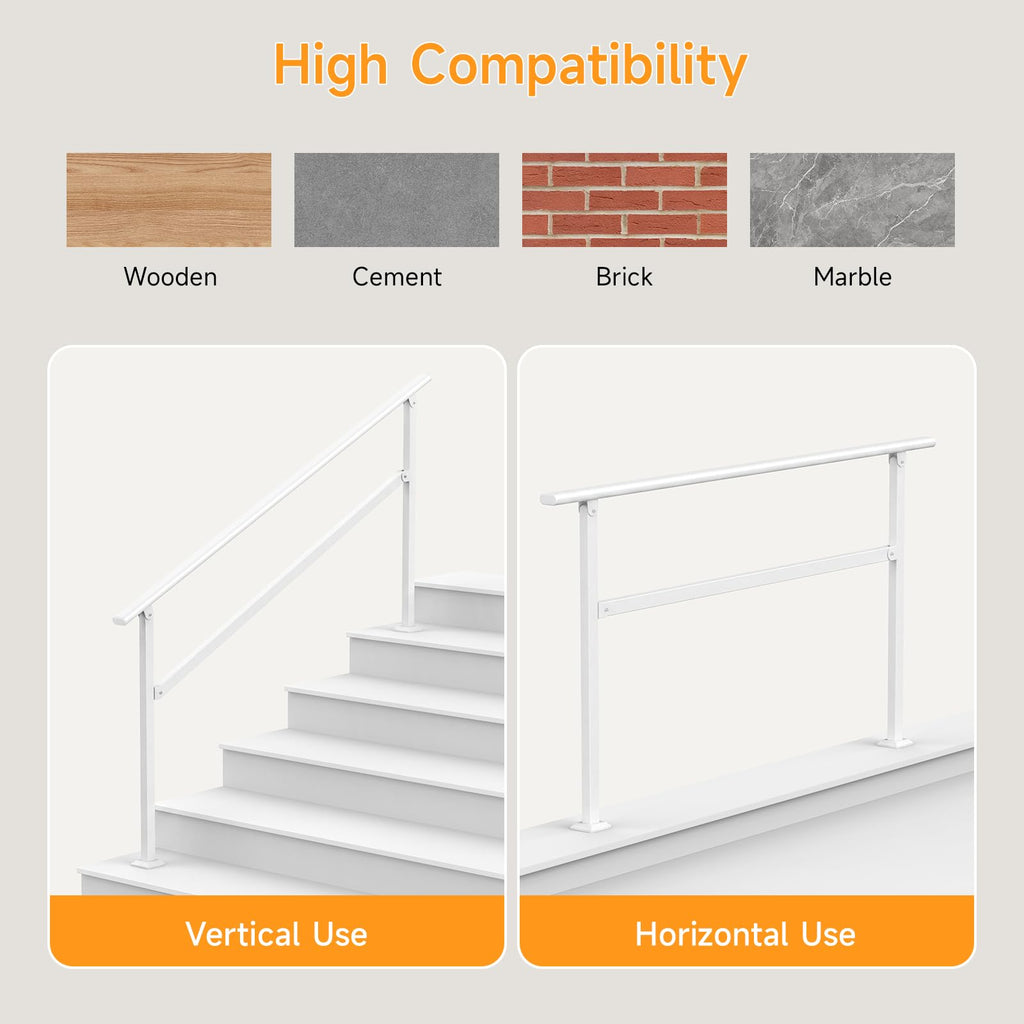 Hand Rails for Outdoor Steps 2-5 Steps Wrought Iron Handrails