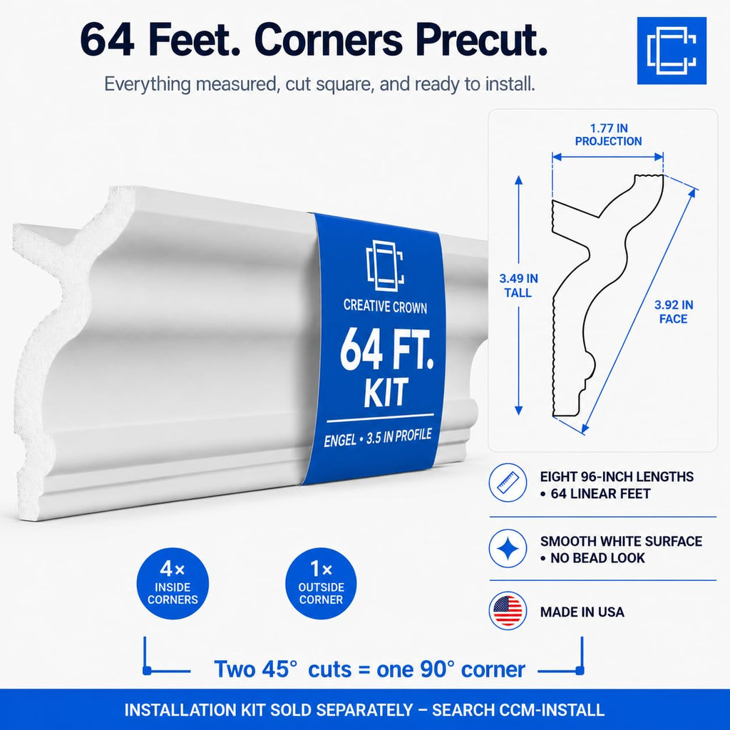 Engel LED Foam Molding Kit, 64 Ft 3.5in, Precut Corners